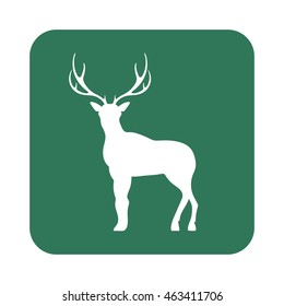 Silhouette of the deer. Flat deer icon.