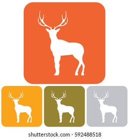 Silhouette of the deer. Flat deer icon.

