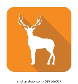 Silhouette of the deer. Flat deer icon.

