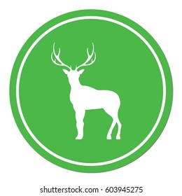 Silhouette of the deer. Flat deer icon.


