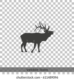 Silhouette of the deer. Flat deer icon.