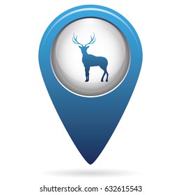 Silhouette of the deer. Flat deer icon.

