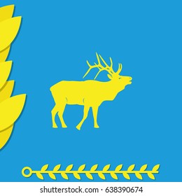Silhouette of the deer. Flat deer icon.