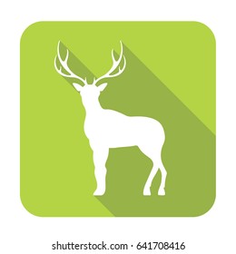 Silhouette of the deer. Flat deer icon.