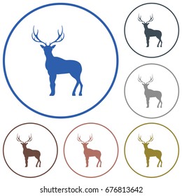 Silhouette of the deer. Flat deer icon.

