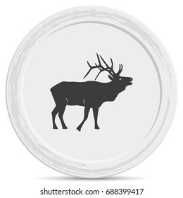 Silhouette of the deer. Flat deer icon.