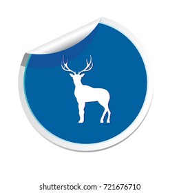 Silhouette of the deer. Flat deer icon.

