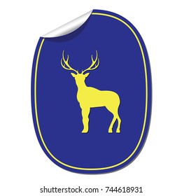 Silhouette of the deer. Flat deer icon.

