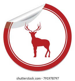 Silhouette of the deer. Flat deer icon.