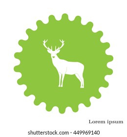 silhouette deer with great antler 