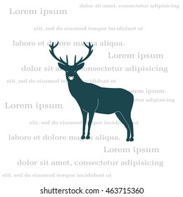 silhouette deer with great antler 