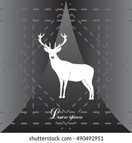 silhouette deer with great antler 