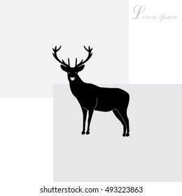 silhouette deer with great antler 