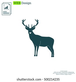 silhouette deer with great antler 