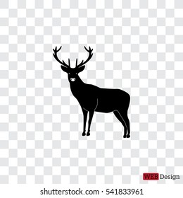 silhouette deer with great antler 