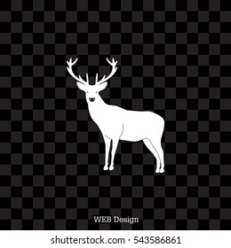 silhouette deer with great antler 
