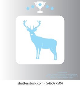 silhouette deer with great antler 