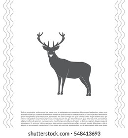 silhouette deer with great antler 