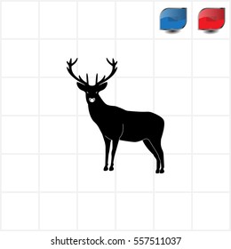 silhouette deer with great antler 