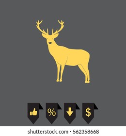 silhouette deer with great antler 