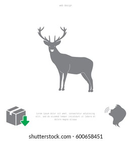 silhouette deer with great antler 