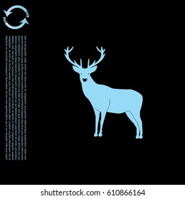 silhouette deer with great antler 