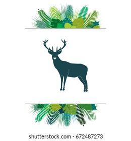 silhouette deer with great antler 