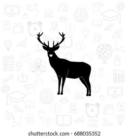 silhouette deer with great antler 