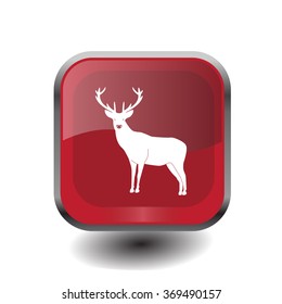 silhouette deer with great antler/animal/ vector illustration