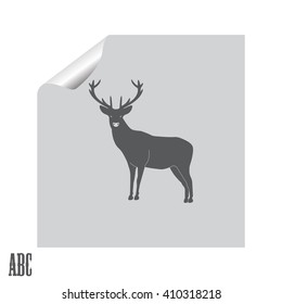 silhouette deer with great antler/animal/ vector illustration