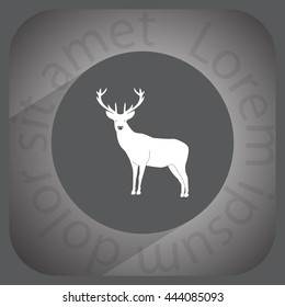 silhouette deer with great antler/animal/ vector illustration