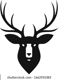 Silhouette of Deer Head with a Negative Space Milk Bottle nose a Vector Design 