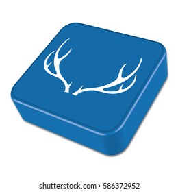 Silhouette of the deer horns. Flat deer icon.

