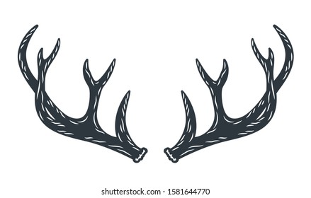 Silhouette of deer horns hunting and camping