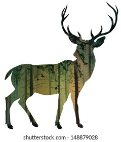 Forest Deer Silhouette High Res Stock Images Shutterstock