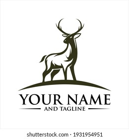 silhouette Deer. deer logo design template inspiration. vector illustration.