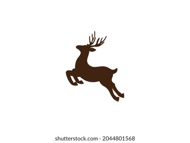 silhouette Deer. inspiración en la plantilla de diseño del logotipo de ciervos. ilustración vectorial