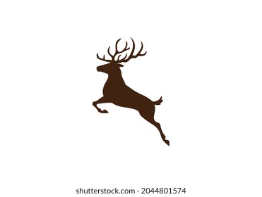 silhouette Deer. deer logo design template inspiration. vector illustration