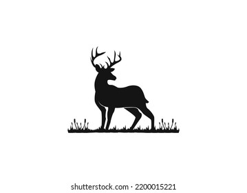 Silhouette of deer logo design template