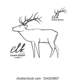 silhouette of a deer, for logo, hunting idea, concept, simple illustration