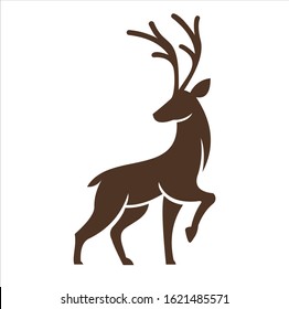 silhouette deer logo vector illustration