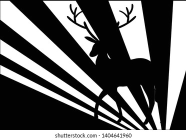 silhouette of deer on a background