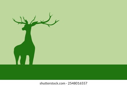 silhouette of a deer on a green background