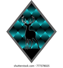 silhouette of a deer in a rhombus