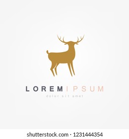Silhouette deer. Vector illtration