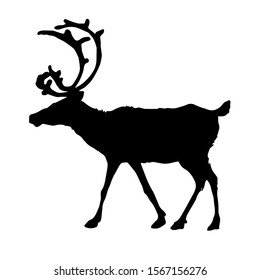 Silhouette of a deer. Vector illustration.