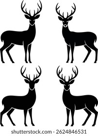 Eine Silhouette einer Hirsch-Vektorgrafik