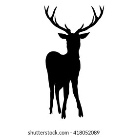silhouette of deer - vector illustration
