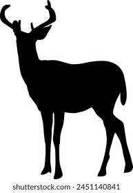 silhouette deer vector illustration on white background