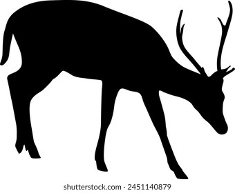 silhouette deer vector illustration on white background